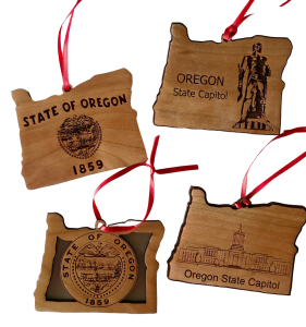 Oregon Wood Ornaments, Set of 4-image