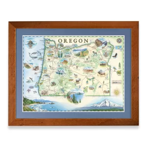 Oregon Map Framed-image