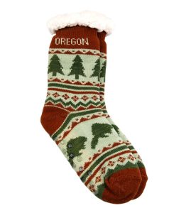 Oregon Slipper Socks Beaver Pattern-Adult-image