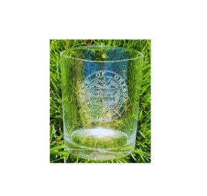 Oregon State Seal Etched Low Ball Glass-image