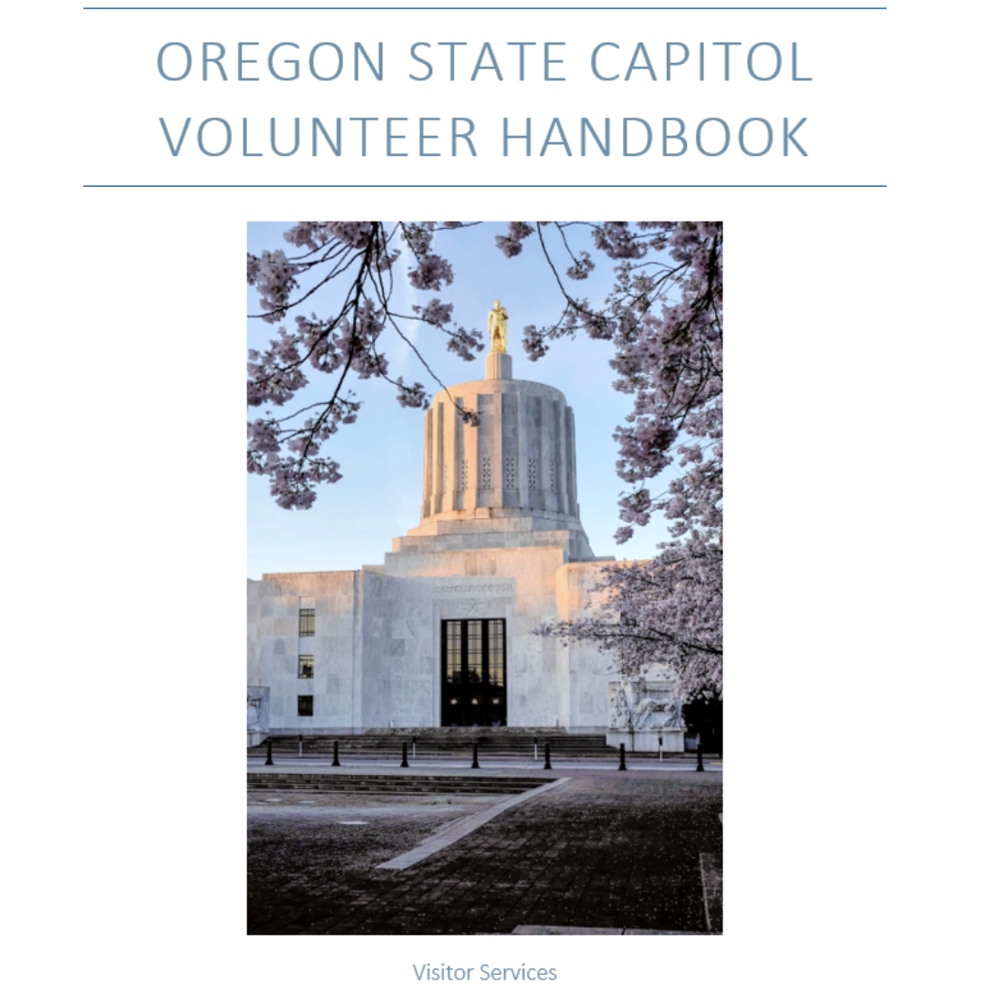front cover of the Oregon State Capitol Volunteer Handbook