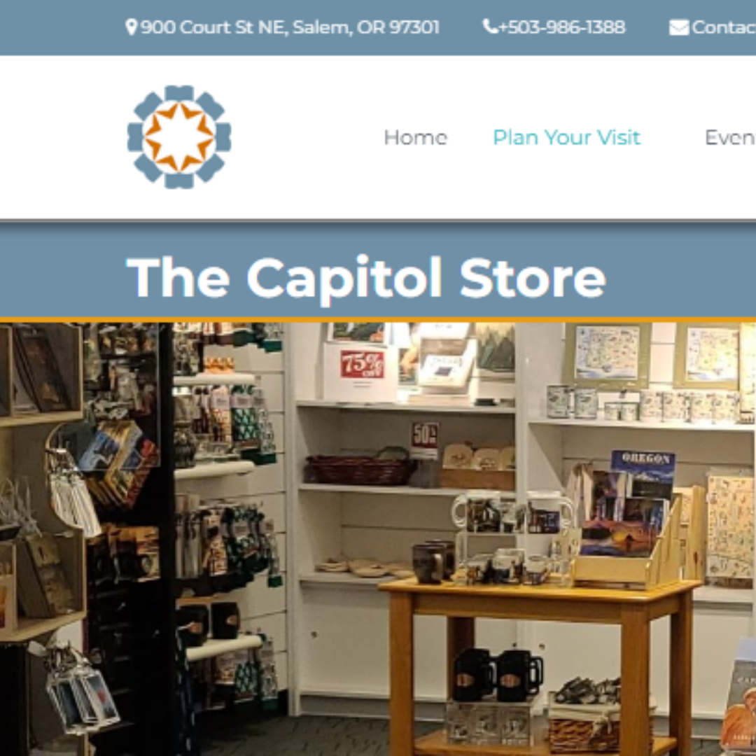 a screenshot of oregoncapitol.com showing the page for the Capitol Store