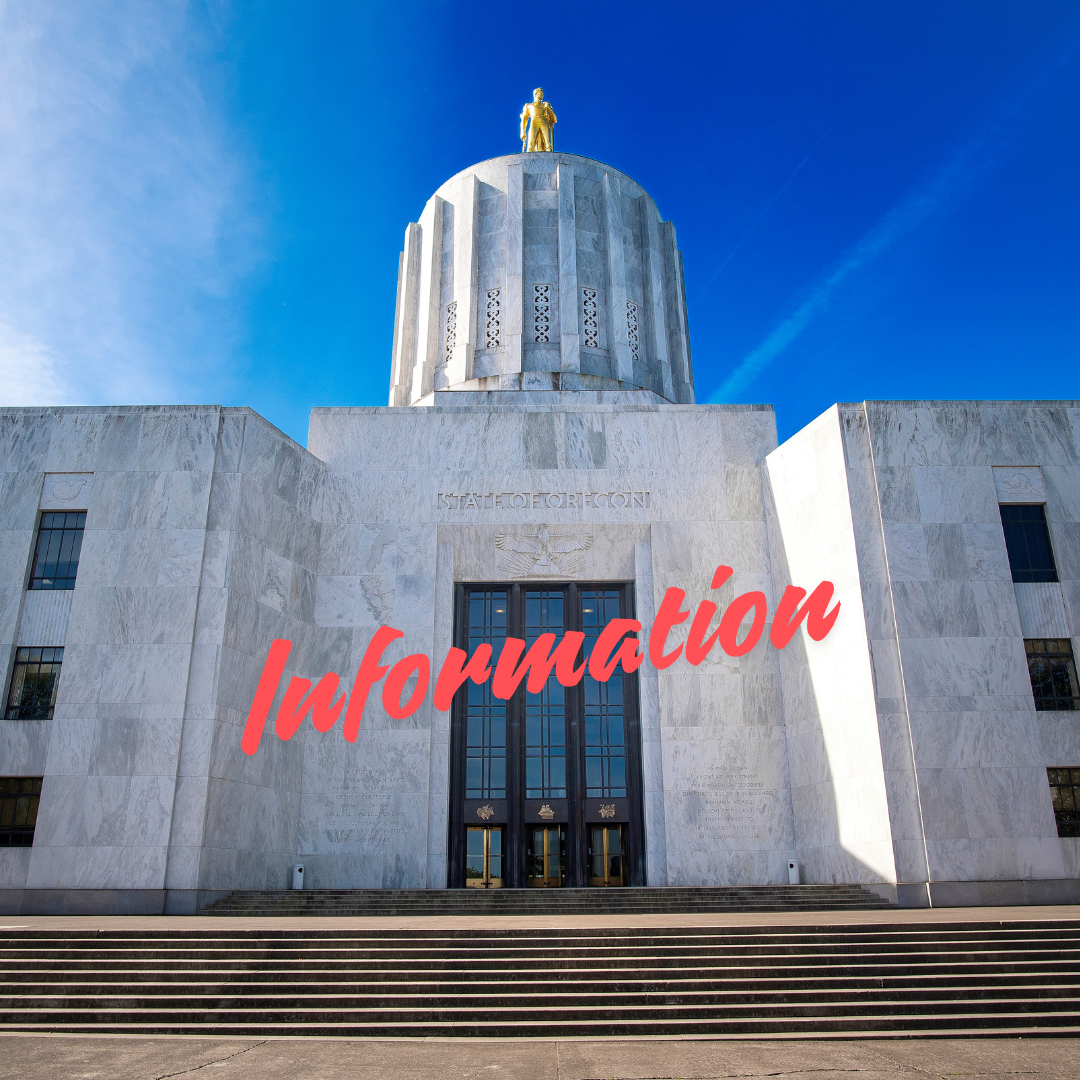 The front of the Capitol Building with "Information" written across the center