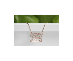 Oregon Geometric Necklace-Rose Gold-image