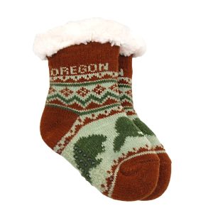 Oregon Slipper Socks Beaver Pattern-Infant