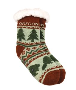 Oregon Slipper Socks Beaver Pattern-Youth-image