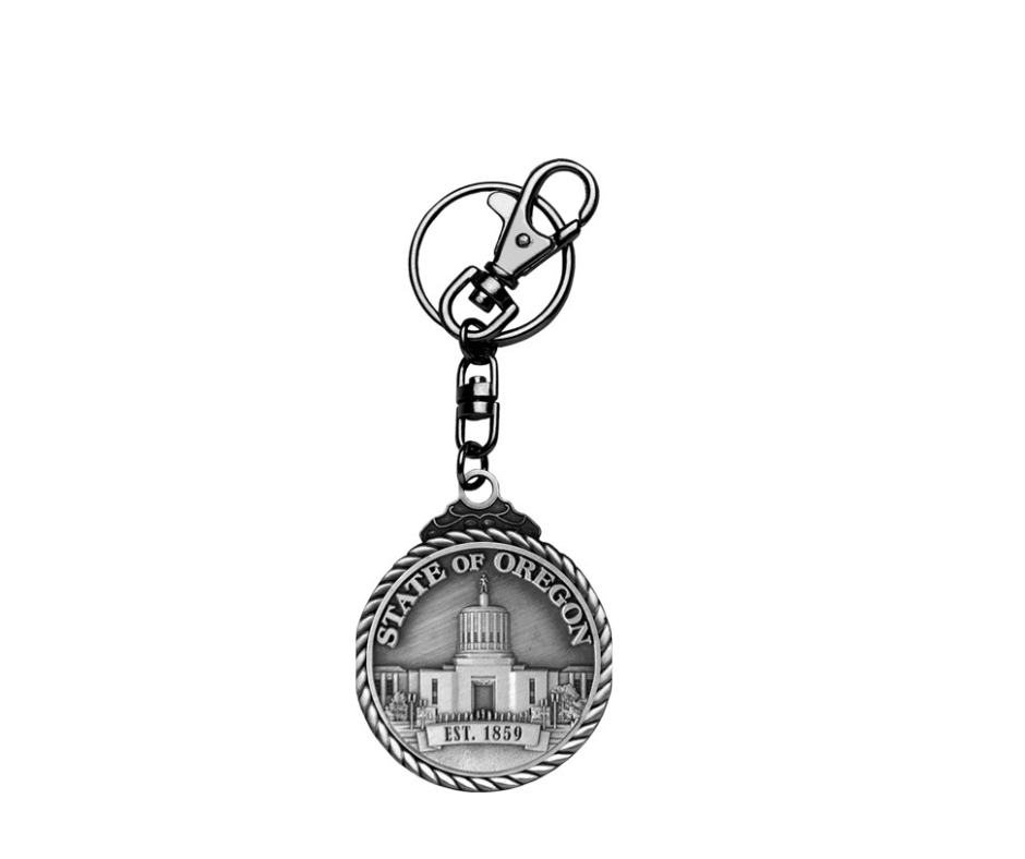 Oregon State Capitol Keyring with Key Clip main image
